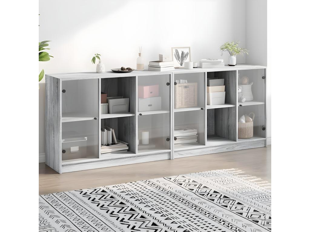 Gray Bookcase, 204 x 37 x 75 cm