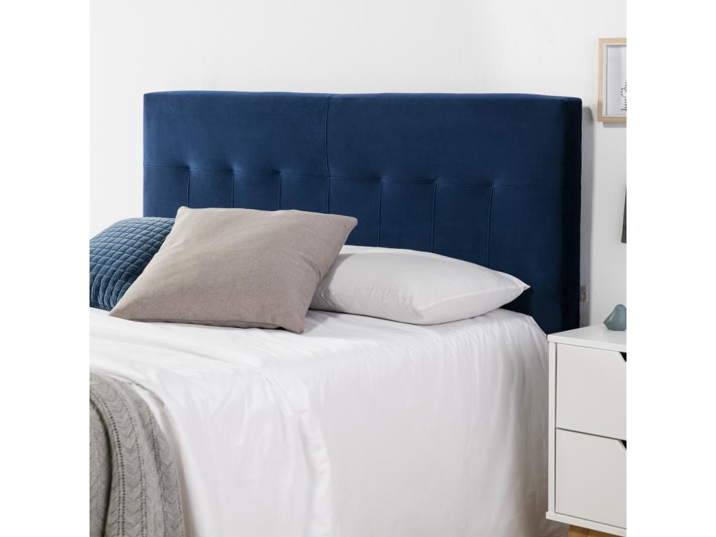 Blue Velvet Bed, 160 x 100 cm