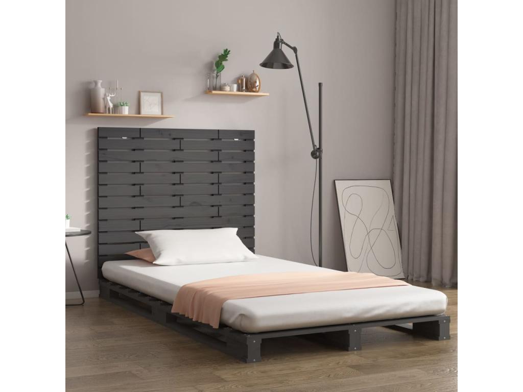 Gray Solid Wood Bed, 96 x 3 x 91.5 cm