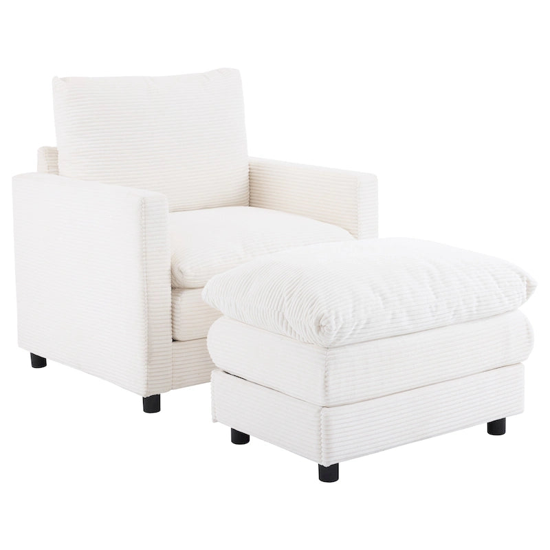 Christopher Knight Home - Clara Oversized Corduroy Armchair with Ottoman