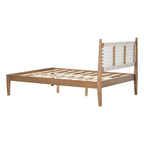 Christopher Knight Home - Harrison Queen Platform Bed with Woven Leather Headboard and Solid Wood Frame