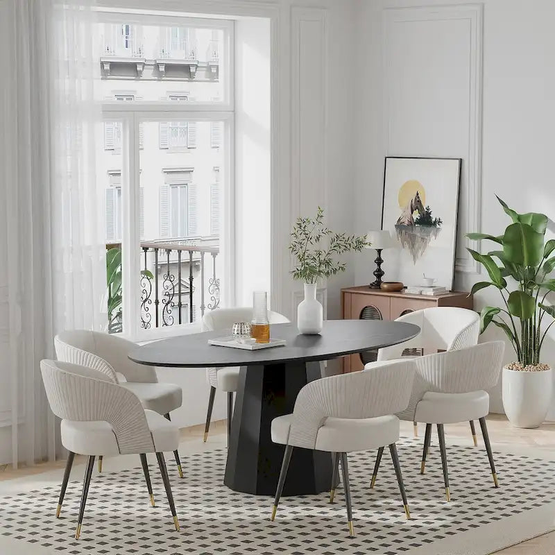 Dovelina 67 3 Color Options Oval Dining Table for 6 People - 67x33.5x31