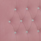 Queen Size Tufted Bed Frame with Crystal Button Accents, Wingback Headboard & Under-Bed Storage,Pink