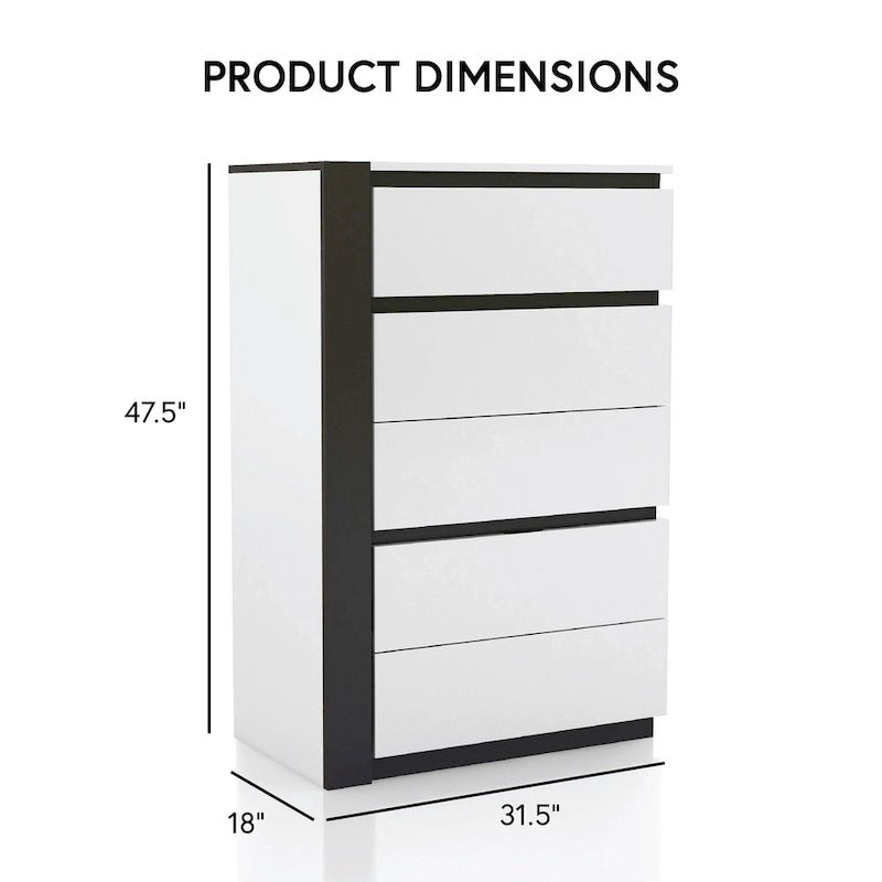 Furniture of America Conjira Modern 3-Piece White Wood Storage Bedroom Set