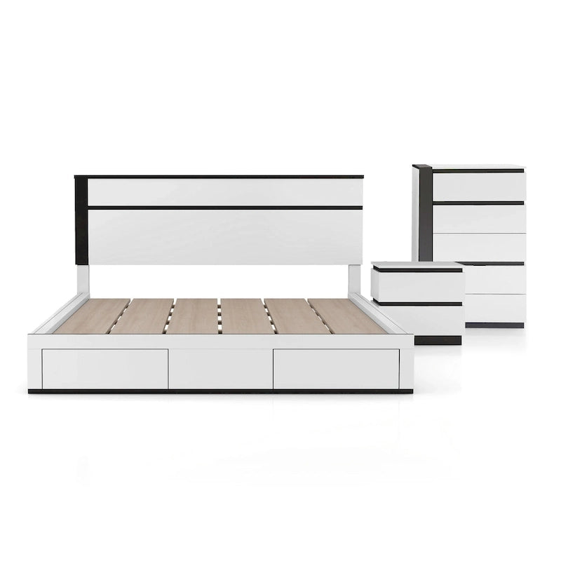 Furniture of America Conjira Modern 3-Piece White Wood Storage Bedroom Set
