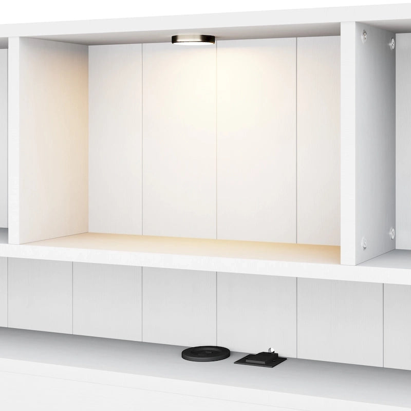 Storage Platform Bed with 2 Underbed Drawers, Wood Captains Bed with Bookcase Headboard Built-in Downlight Charging Station