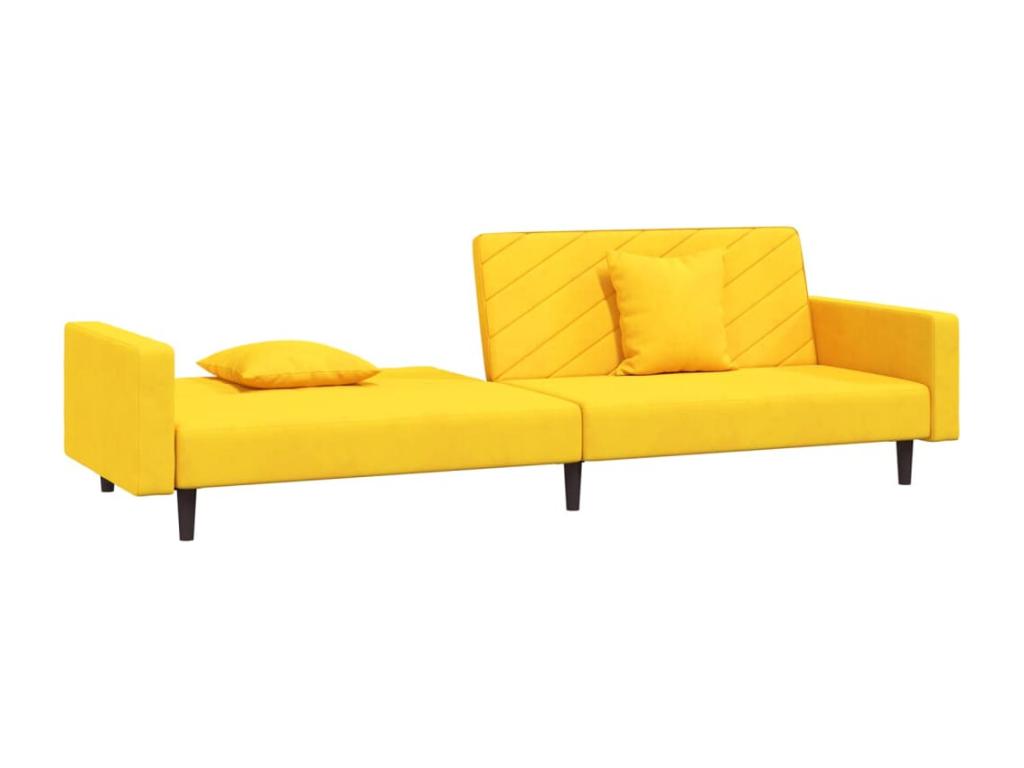 Yellow Velvet Bed
