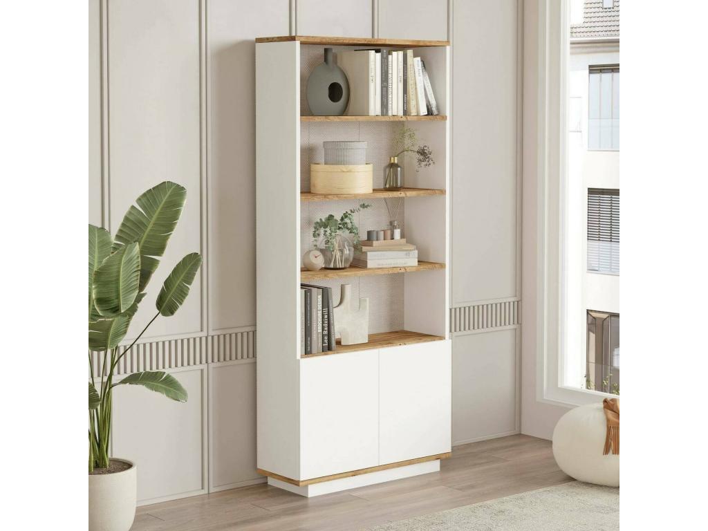 Beige Oak Wood Bookcase