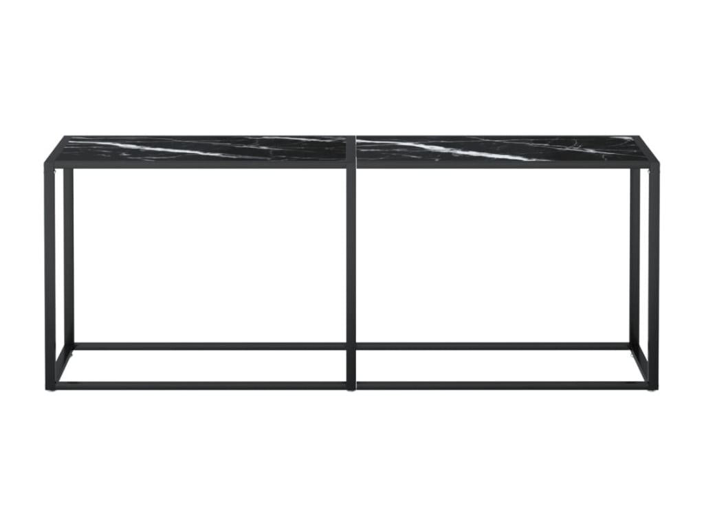 Black Glass Table, 200 x 35 x 75.5 cm