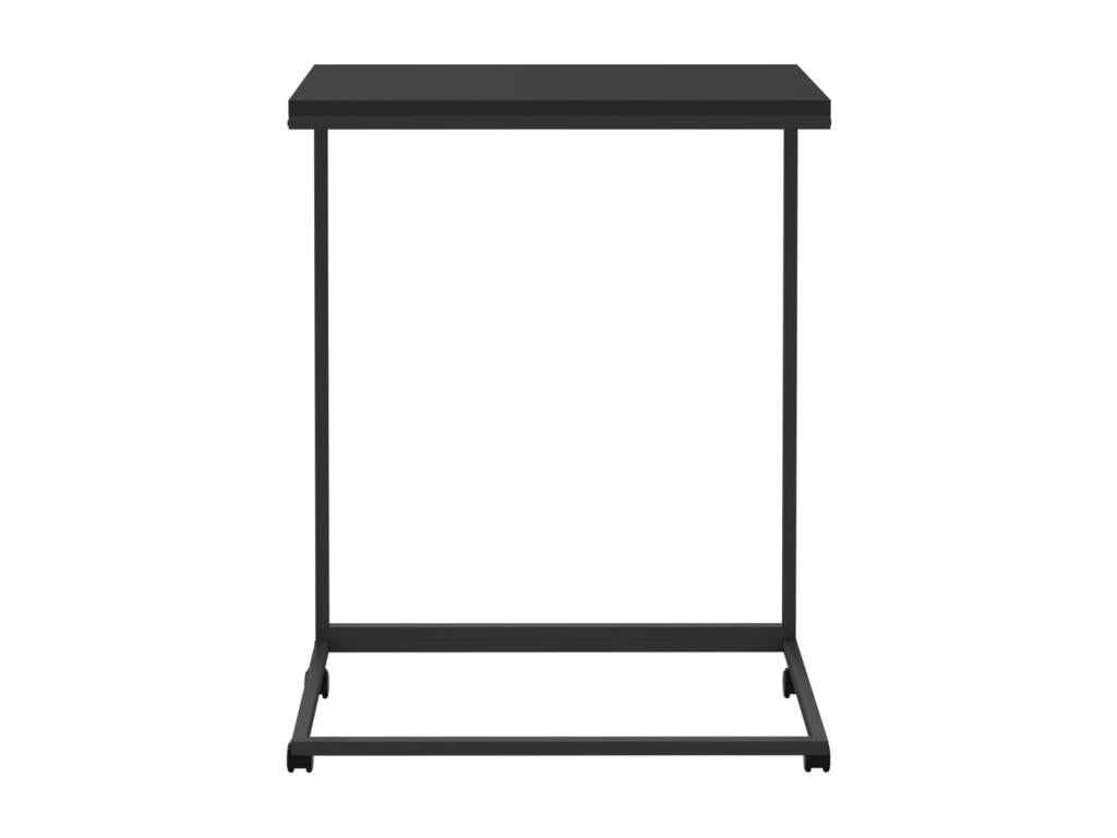 Black Engineered Wood Side Table, 55 x 35 x 70 cm