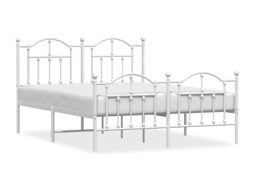 White Metal Bed Frame, 140 x 190 cm