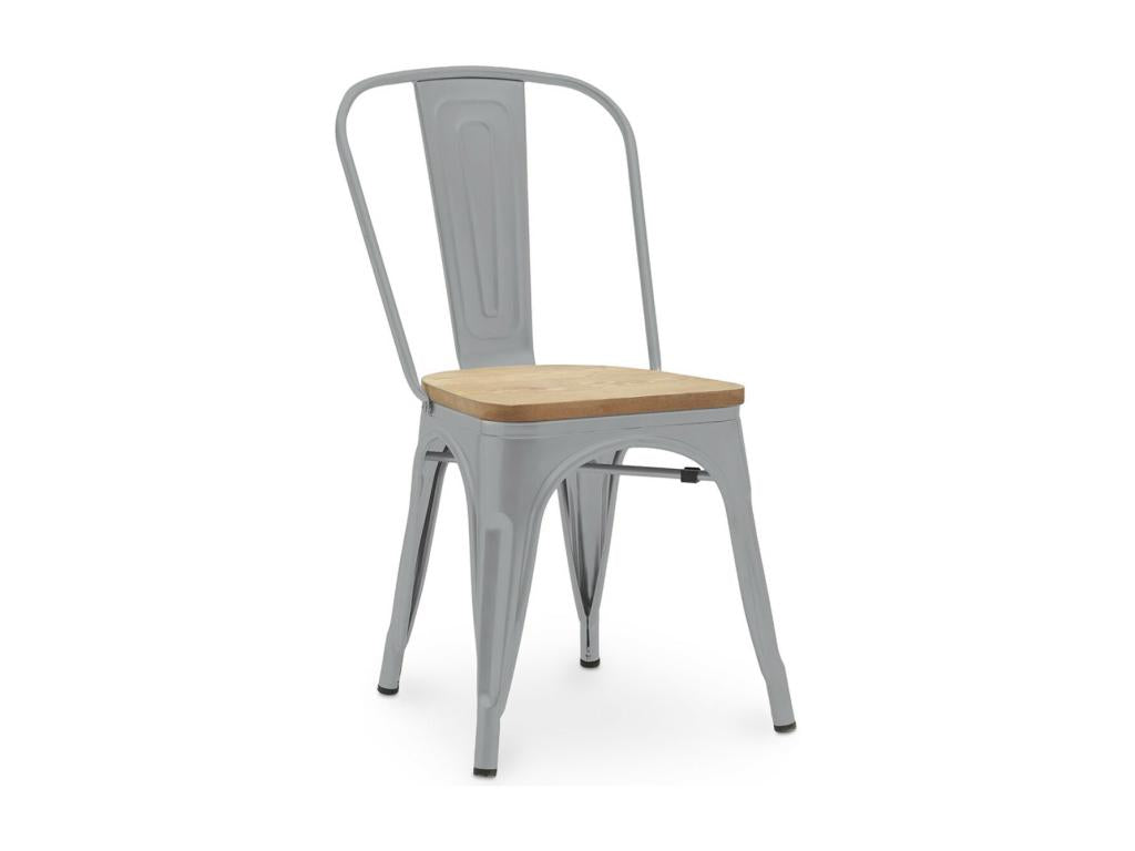 Gray Solid Wood Chair