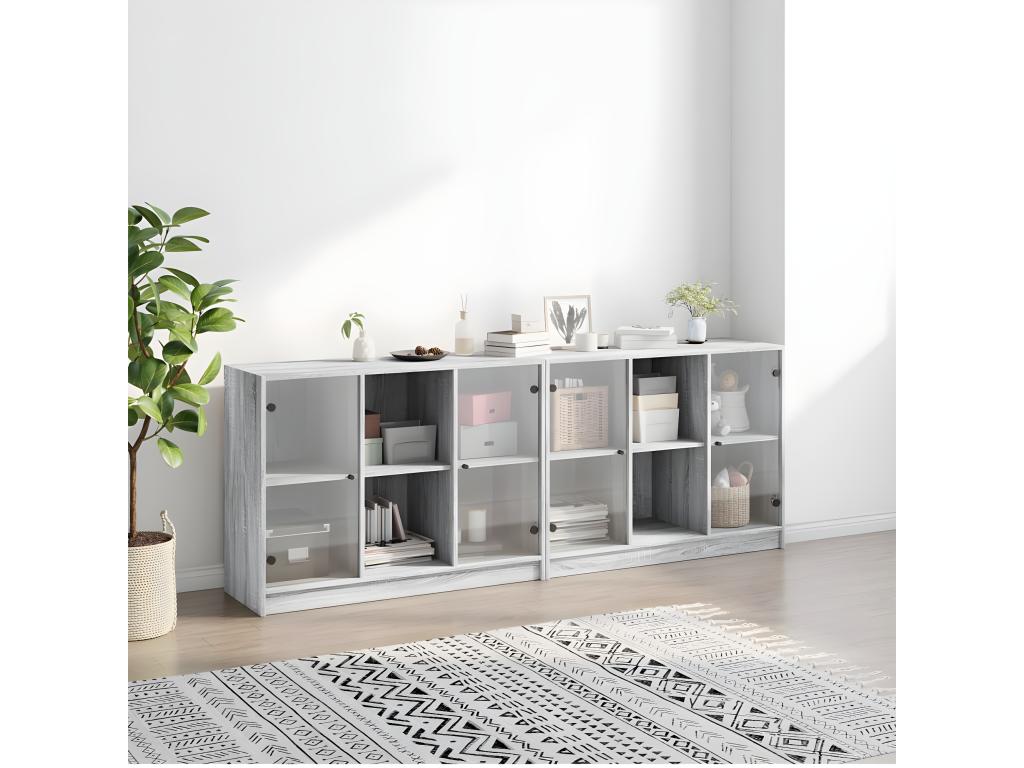 Gray Bookcase, 204 x 37 x 75 cm