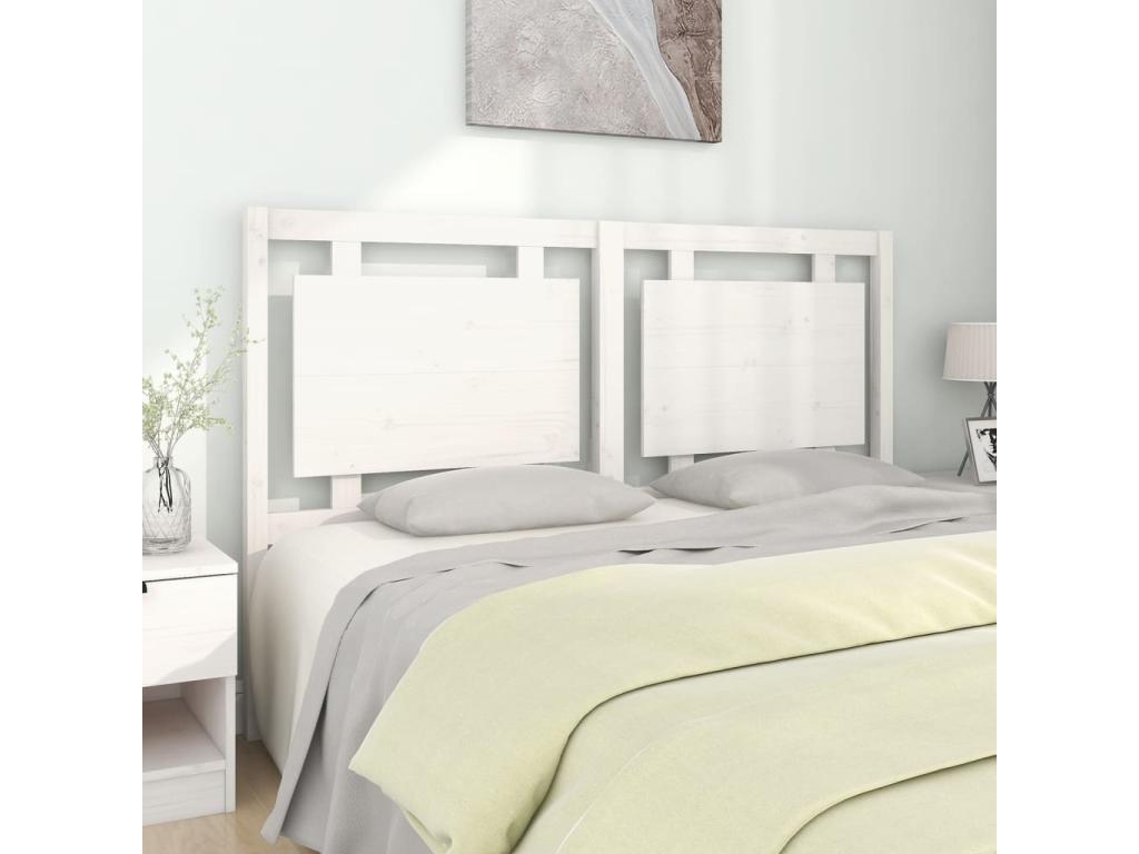 White Solid Wood Bed, 155.5 x 4 x 100 cm