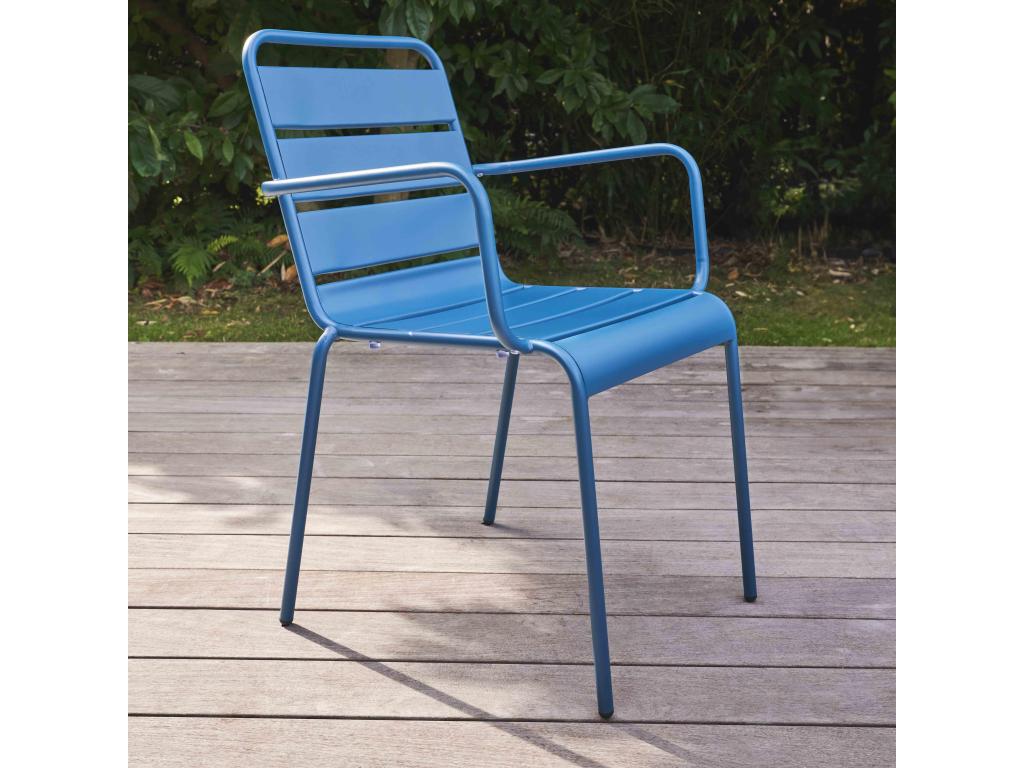 Blue Metal Accent Chair