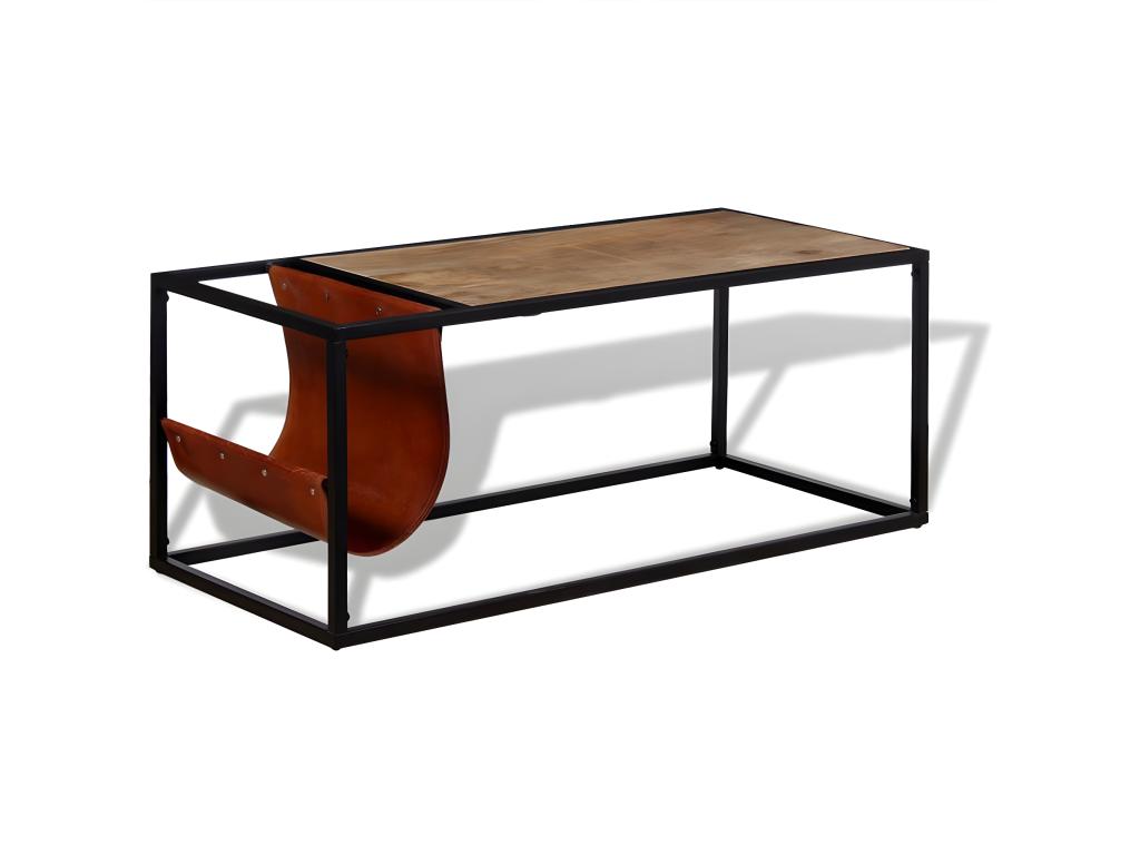 Leather Coffee Table, 110 x 50 x 45 cm