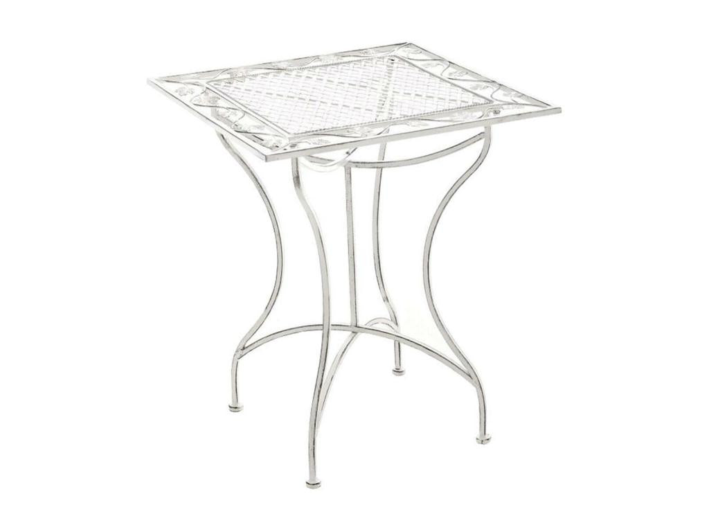 White Metal Side Table, 60 x 60 cm