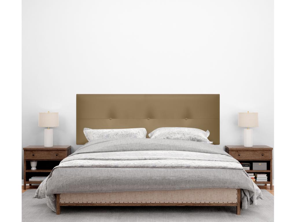 Brown Faux Leather Bed, 135 x 105 cm