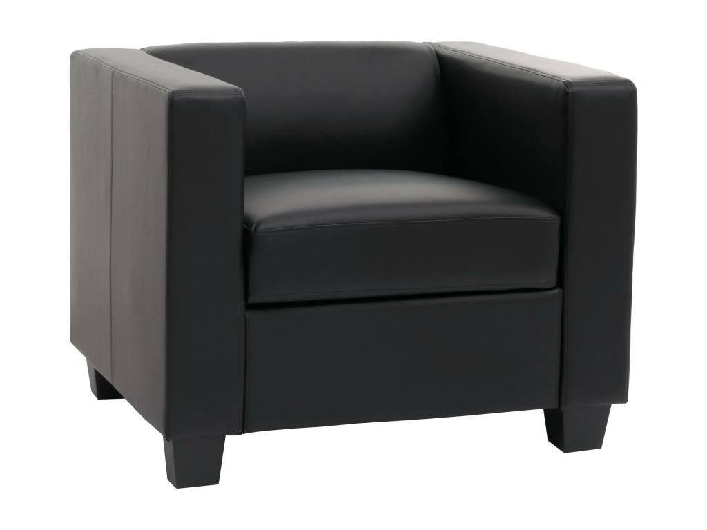 Black Leather Accent Chair, 86 x 75 x 70 cm