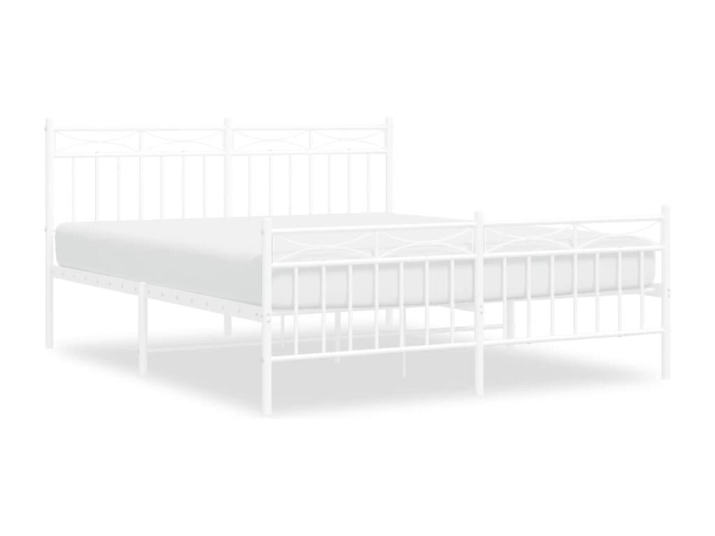 White Metal Bed Frame, 160 x 200 cm