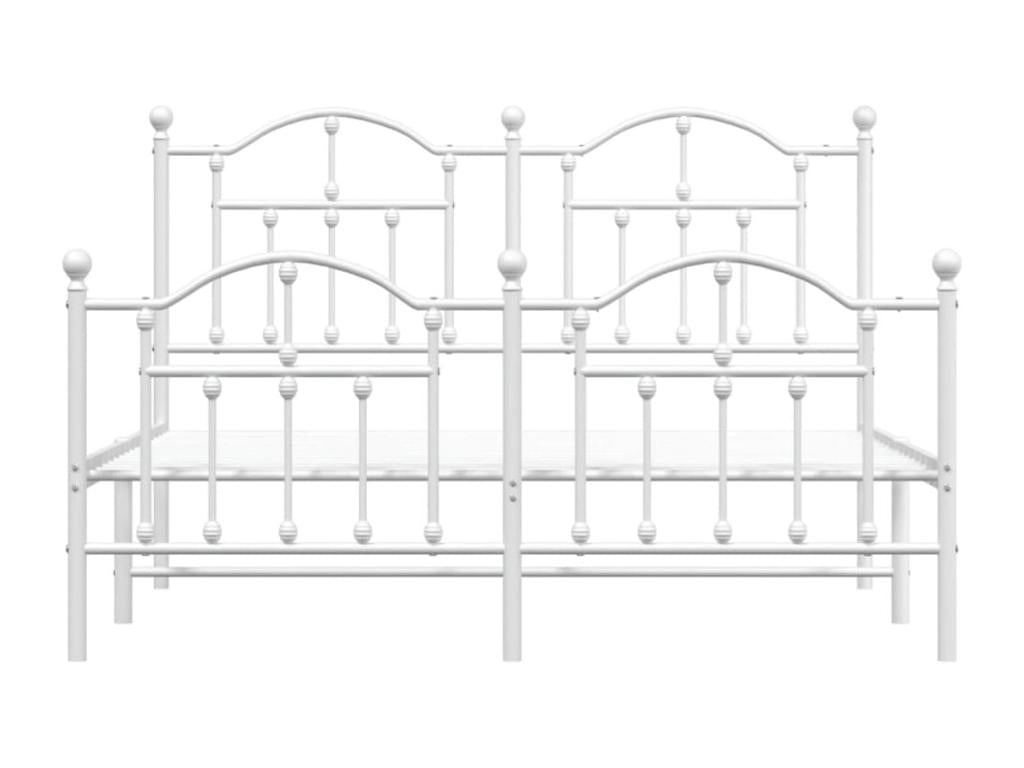 White Metal Bed Frame, 140 x 190 cm