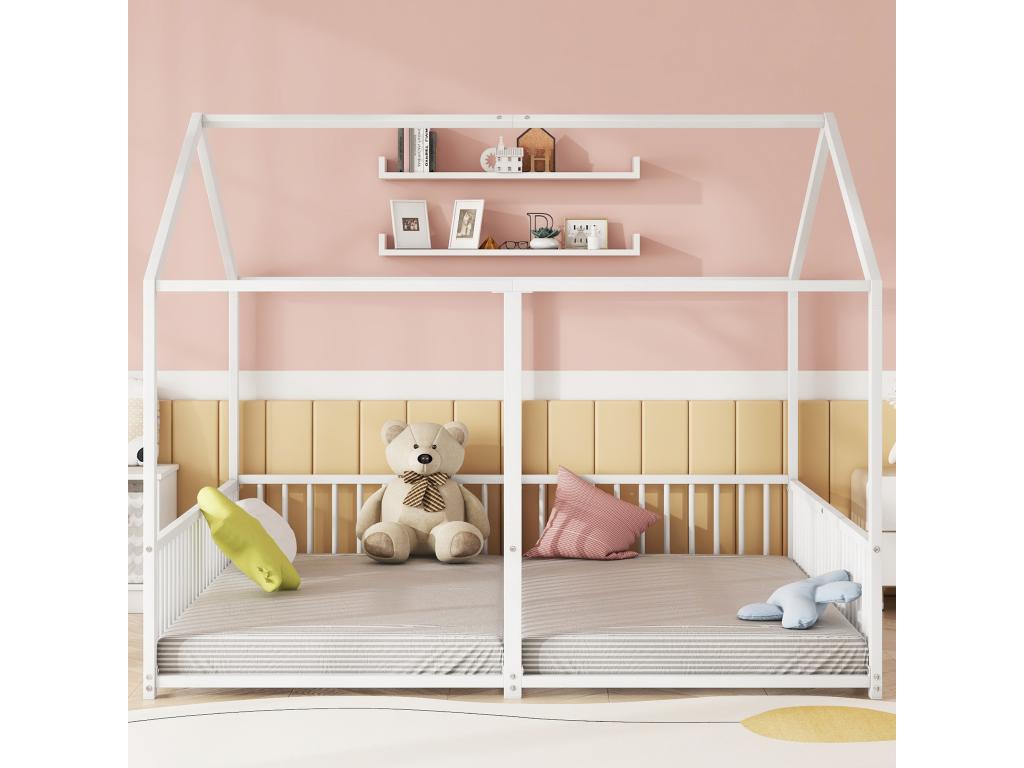 White Iron Bed, 2 x 90 x 200 cm