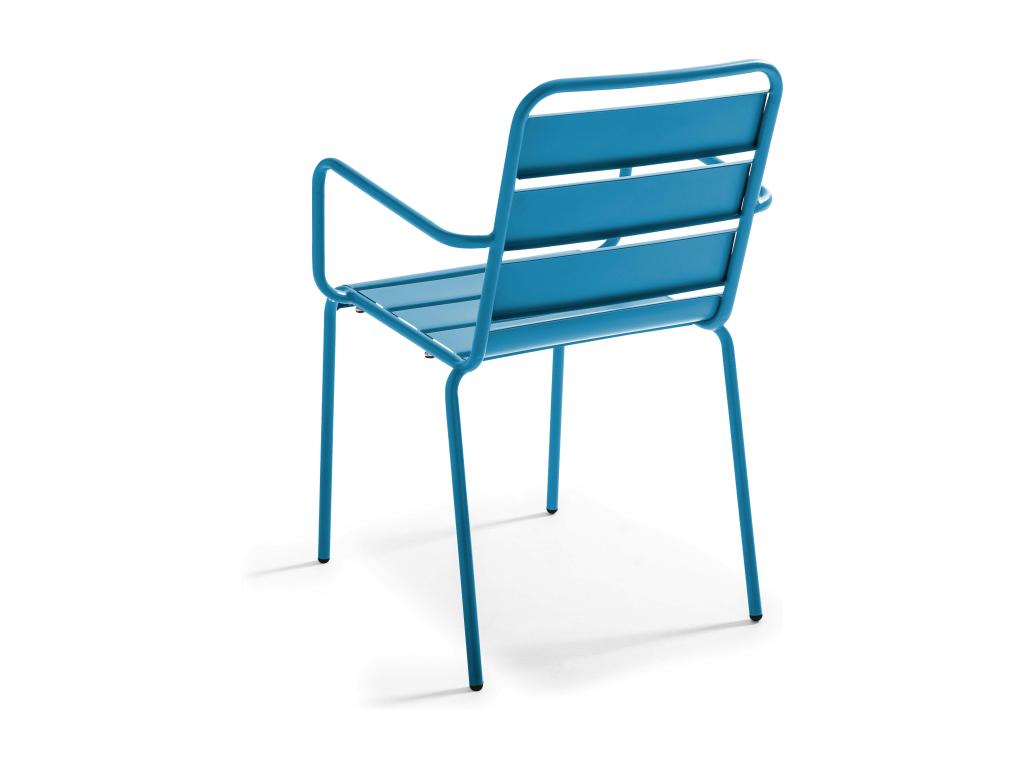 Blue Metal Accent Chair