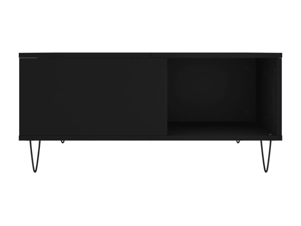 Black Engineered Wood Coffee Table, 80 x 80 x 36.5 cm