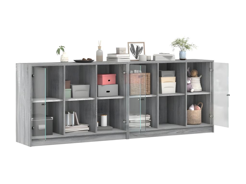 Gray Bookcase, 204 x 37 x 75 cm