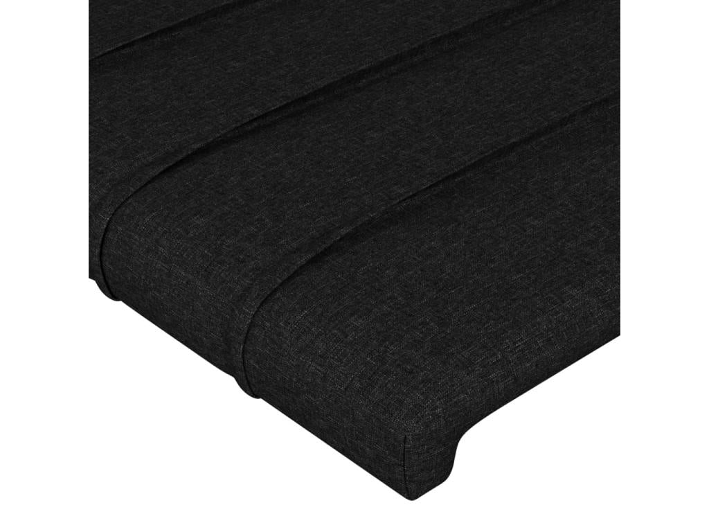 Black Fabric Bed, 200 x 5 x 118 cm