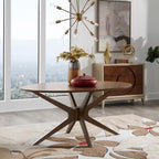 Vilnius Walnut Finish Oval Dining Table