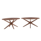 Vilnius Walnut Finish Oval Dining Table