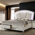 Xian Glam White Solid Wood 2-Piece Platform Bedroom Set with LED by Furniture of America