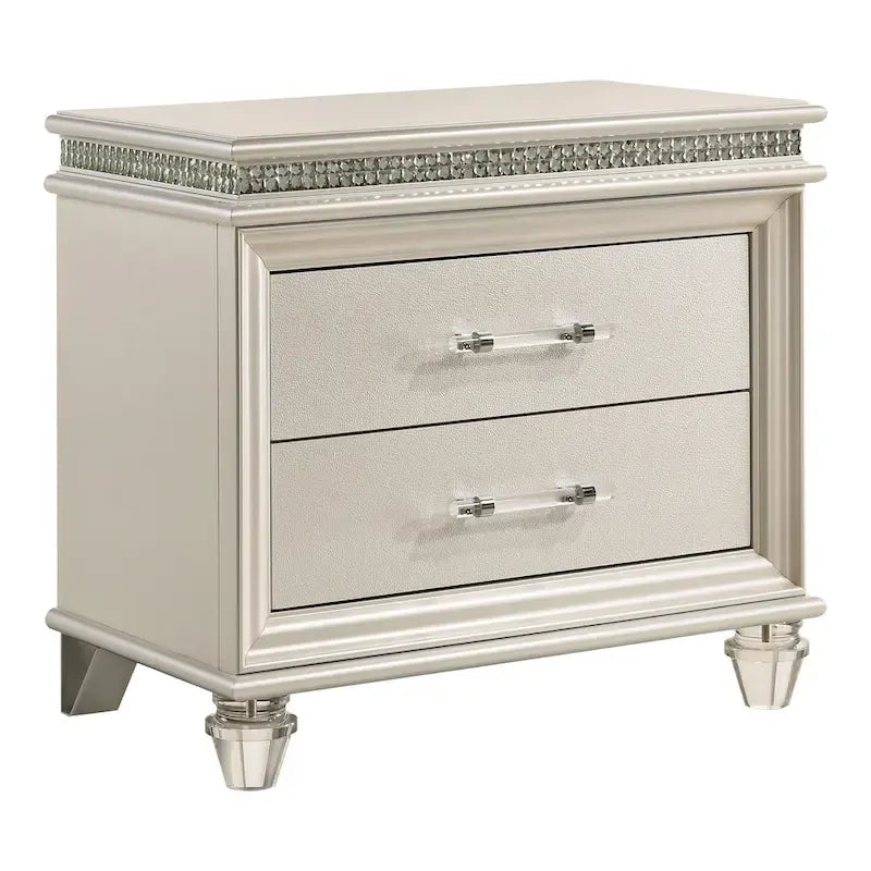 Xian Glam White Solid Wood 2-Piece Platform Bedroom Set with LED by Furniture of America