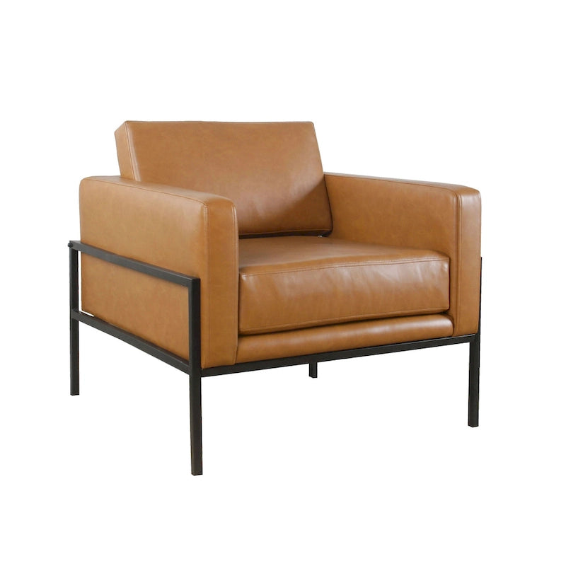 HomePop Modern Upholstered Club Chair w/Metal Frame