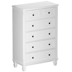 6 Drawer Tall Dresser with Sturdy Wood Frame Drawer Chest for Bedroom