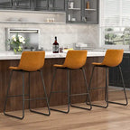 26 Counter Height Bar Stools, Modern PU Leather Counter Stools Set of 3
