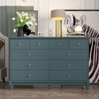 55.1W Lacquer Dresser Long Dresser for Bedroom Chest of Drawers