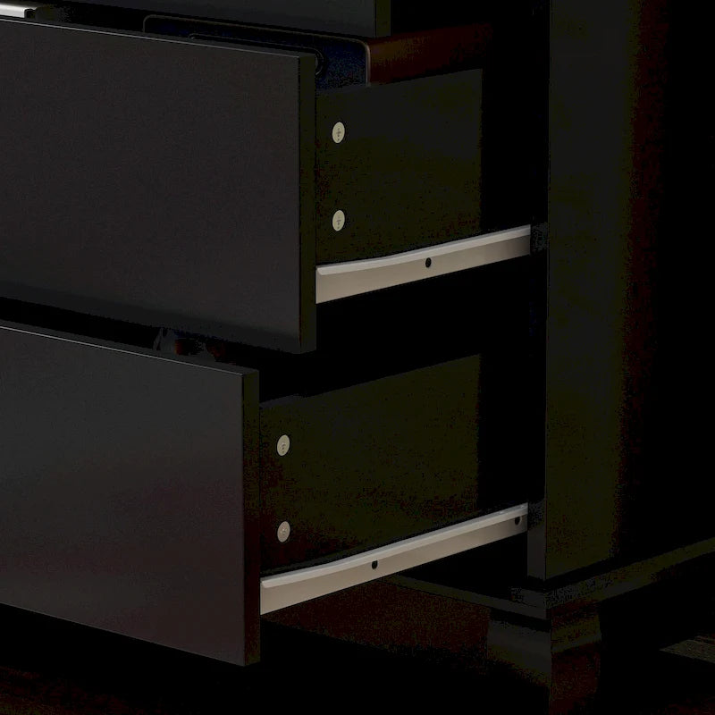 55.1W Lacquer Dresser Long Dresser for Bedroom Chest of Drawers