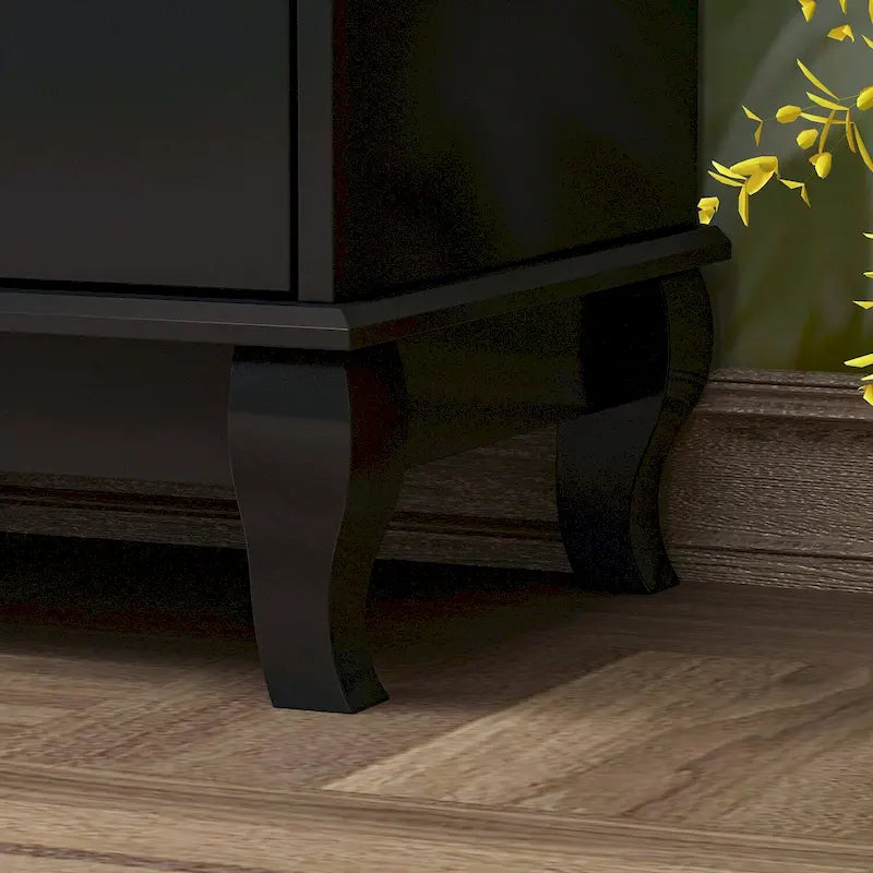 55.1W Lacquer Dresser Long Dresser for Bedroom Chest of Drawers