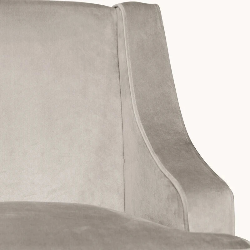 Porch & Den Lyric Dove Grey Velvet Swoop Arm Accent Chair