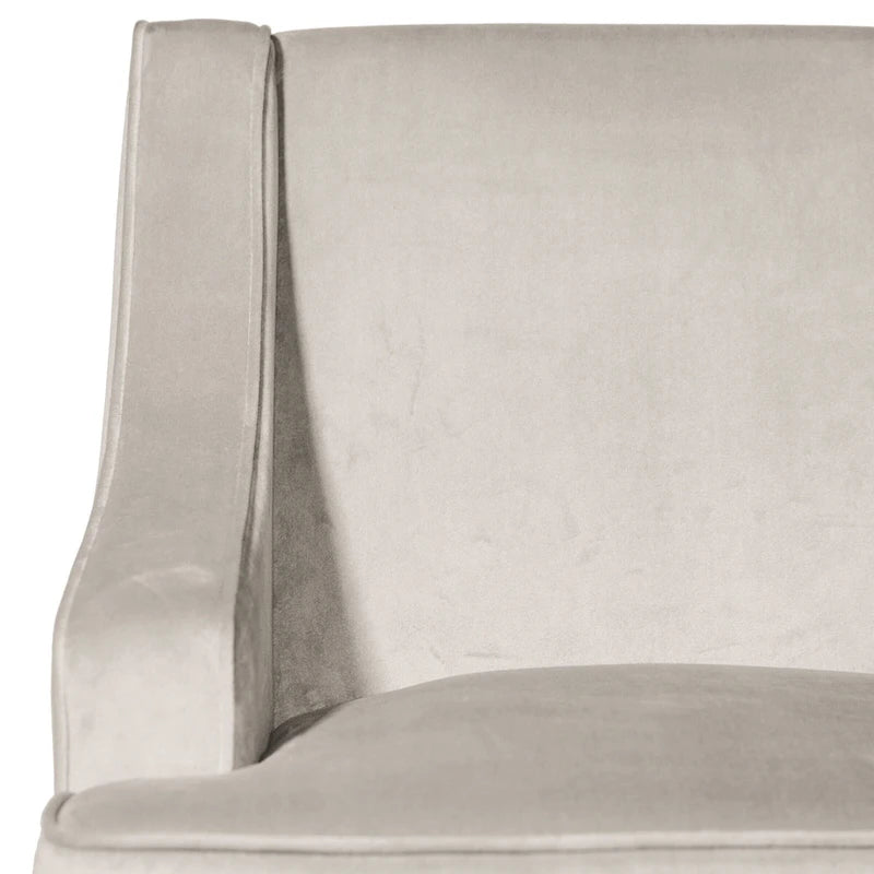 Porch & Den Lyric Dove Grey Velvet Swoop Arm Accent Chair