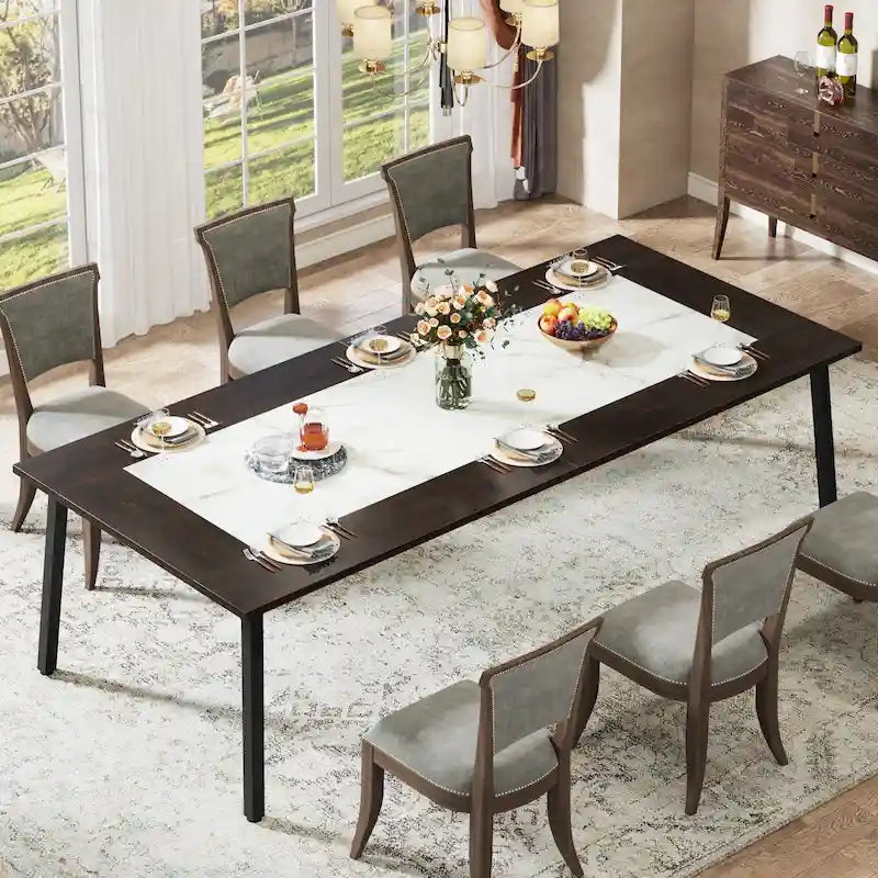 Modern 79-Inch Dining Table for 8-10 People
