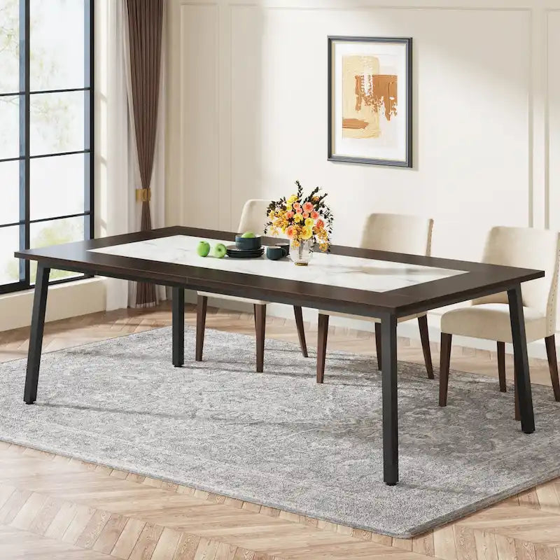Modern 79-Inch Dining Table for 8-10 People