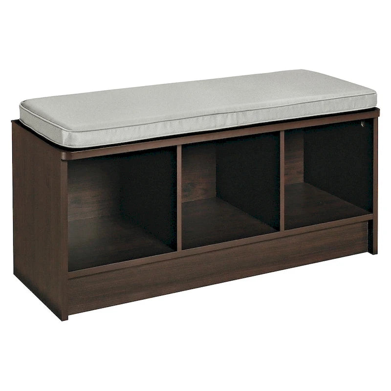 Porch & Den Southbrook 3-cube Storage Bench w/ Grey Cushion