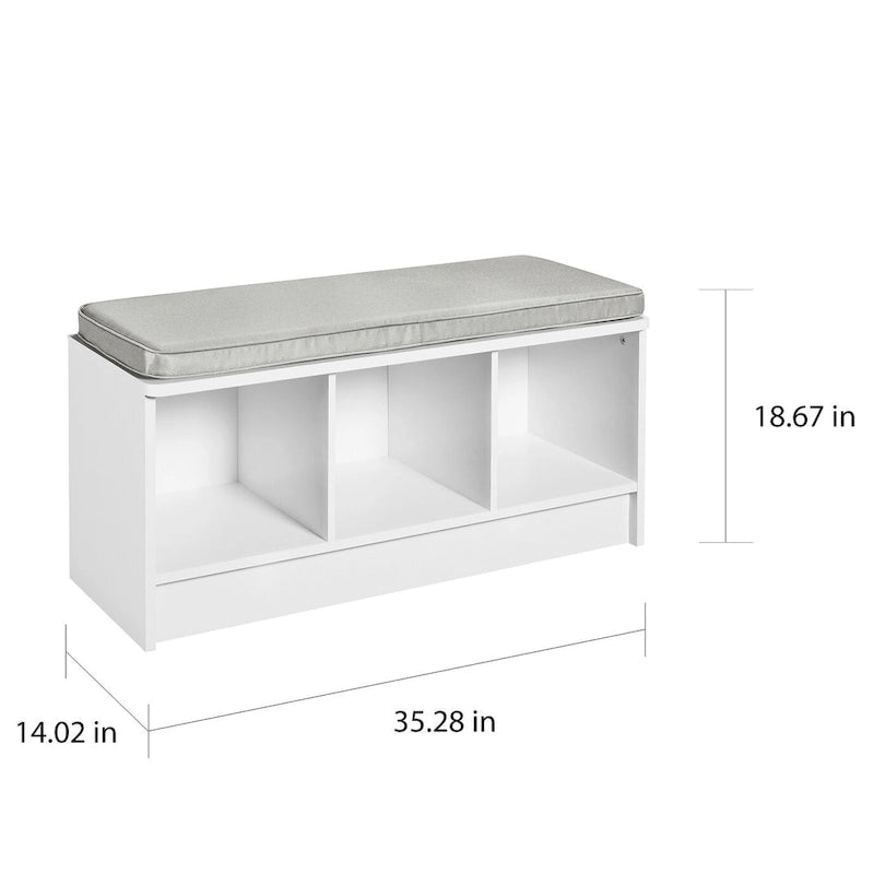 Porch & Den Southbrook 3-cube Storage Bench w/ Grey Cushion
