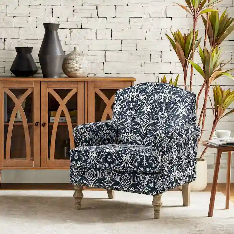 Yahweh Farmhouse Nailhead Armchair with Rolled Arms by HULALA HOME