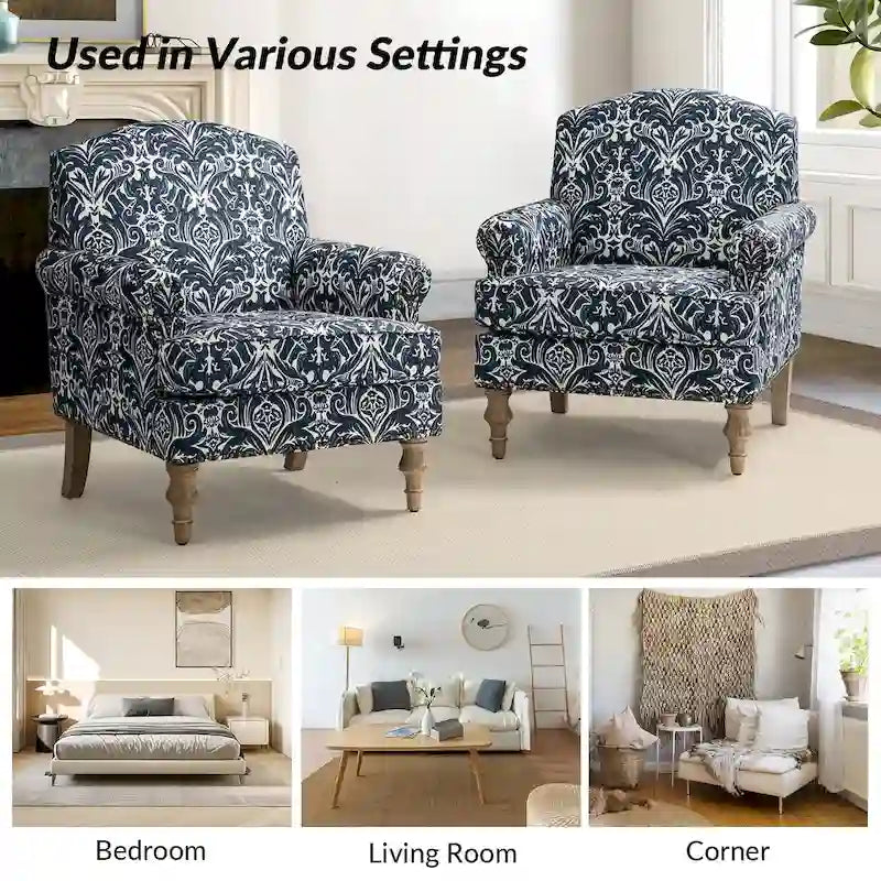 Yahweh Farmhouse Nailhead Armchair with Rolled Arms by HULALA HOME