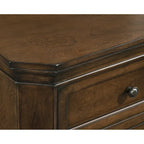 Roundhill Furniture Maderne Traditional Wood Panel Bed with Dresser, Mirror, Nightstand, Antique Walnut Finish