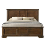 Roundhill Furniture Maderne Traditional Wood Panel Bed with Dresser, Mirror, Nightstand, Antique Walnut Finish